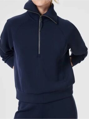 Spanx air essentials  Navy Half-Zip Pullover Sweater